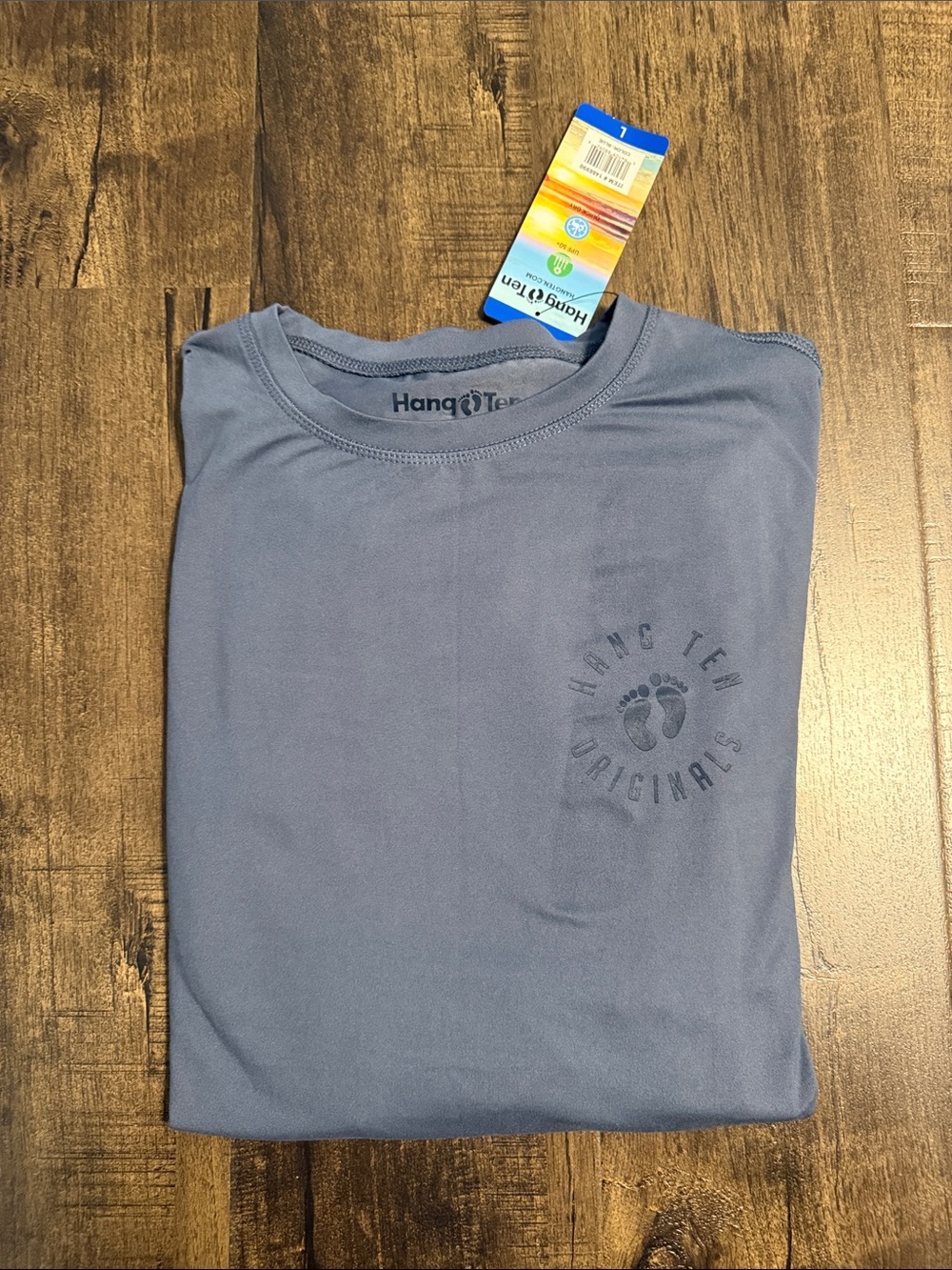 NWT Hang Ten UV Sun Protection Tee - Slate Blue